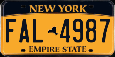 NY license plate FAL4987