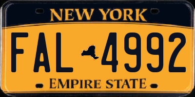 NY license plate FAL4992