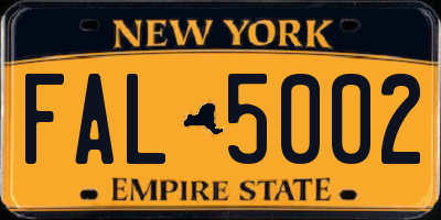 NY license plate FAL5002