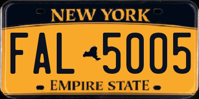 NY license plate FAL5005