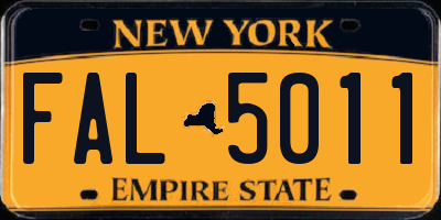 NY license plate FAL5011