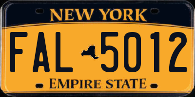 NY license plate FAL5012