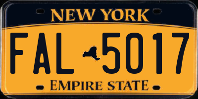 NY license plate FAL5017