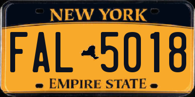 NY license plate FAL5018