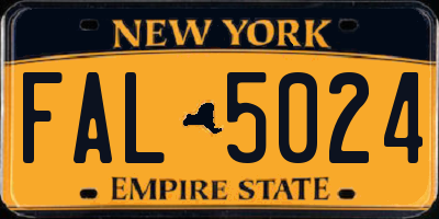 NY license plate FAL5024