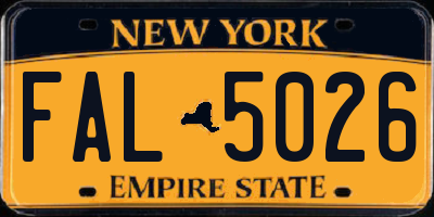 NY license plate FAL5026