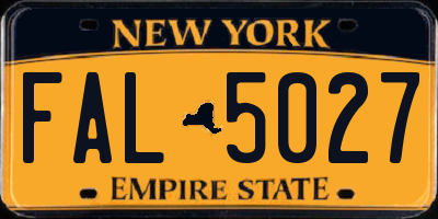 NY license plate FAL5027