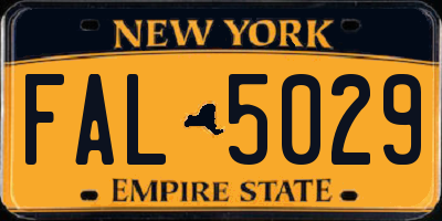 NY license plate FAL5029