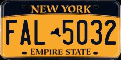 NY license plate FAL5032