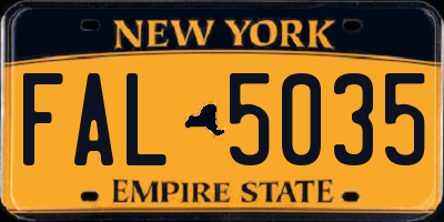 NY license plate FAL5035