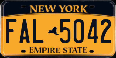 NY license plate FAL5042