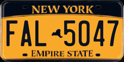 NY license plate FAL5047