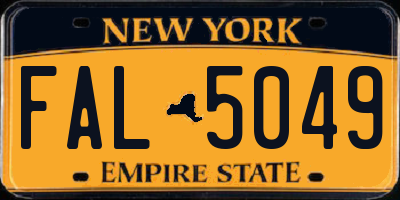 NY license plate FAL5049