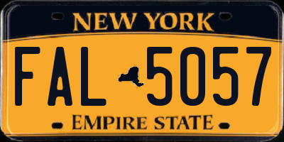 NY license plate FAL5057