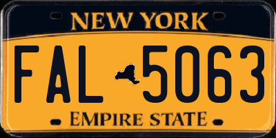 NY license plate FAL5063