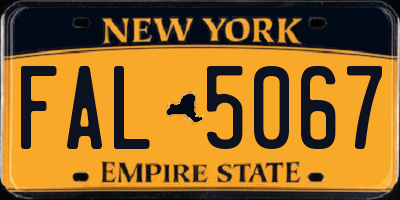 NY license plate FAL5067