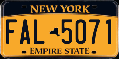 NY license plate FAL5071