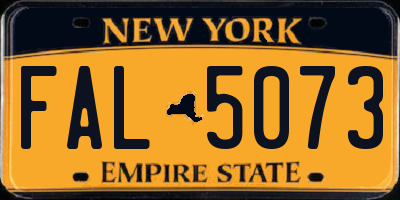 NY license plate FAL5073