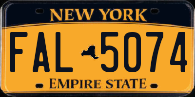 NY license plate FAL5074