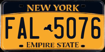 NY license plate FAL5076