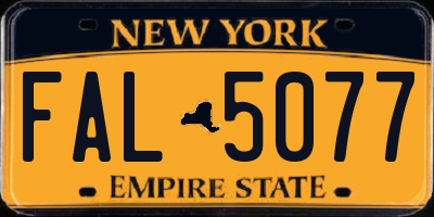 NY license plate FAL5077