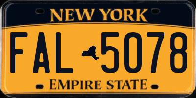 NY license plate FAL5078