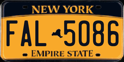 NY license plate FAL5086