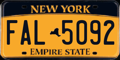 NY license plate FAL5092