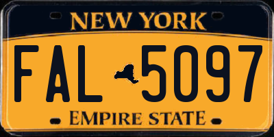 NY license plate FAL5097