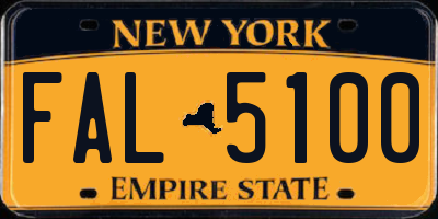 NY license plate FAL5100