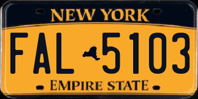 NY license plate FAL5103