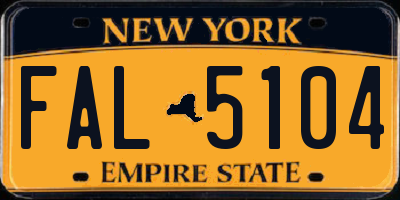 NY license plate FAL5104