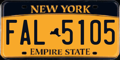 NY license plate FAL5105