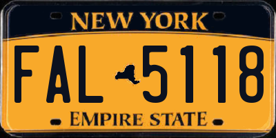 NY license plate FAL5118