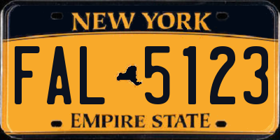 NY license plate FAL5123