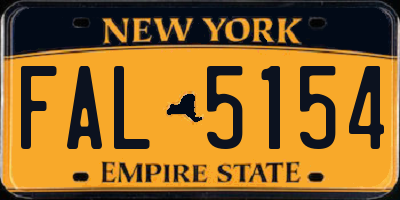 NY license plate FAL5154