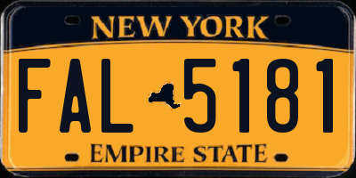 NY license plate FAL5181