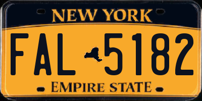 NY license plate FAL5182