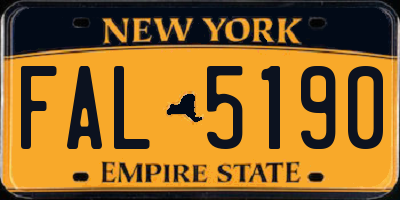 NY license plate FAL5190