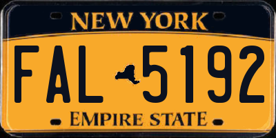 NY license plate FAL5192