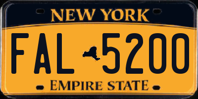 NY license plate FAL5200