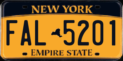 NY license plate FAL5201