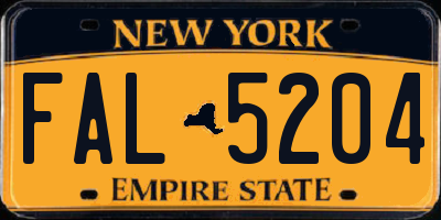 NY license plate FAL5204