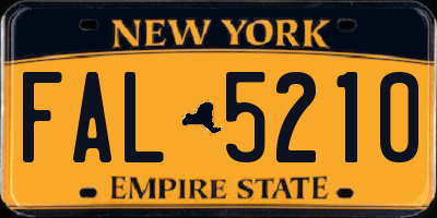 NY license plate FAL5210