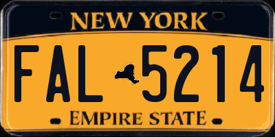 NY license plate FAL5214