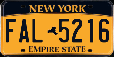 NY license plate FAL5216