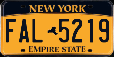 NY license plate FAL5219