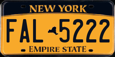 NY license plate FAL5222