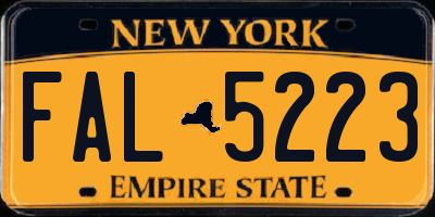 NY license plate FAL5223