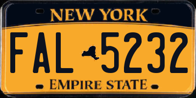 NY license plate FAL5232